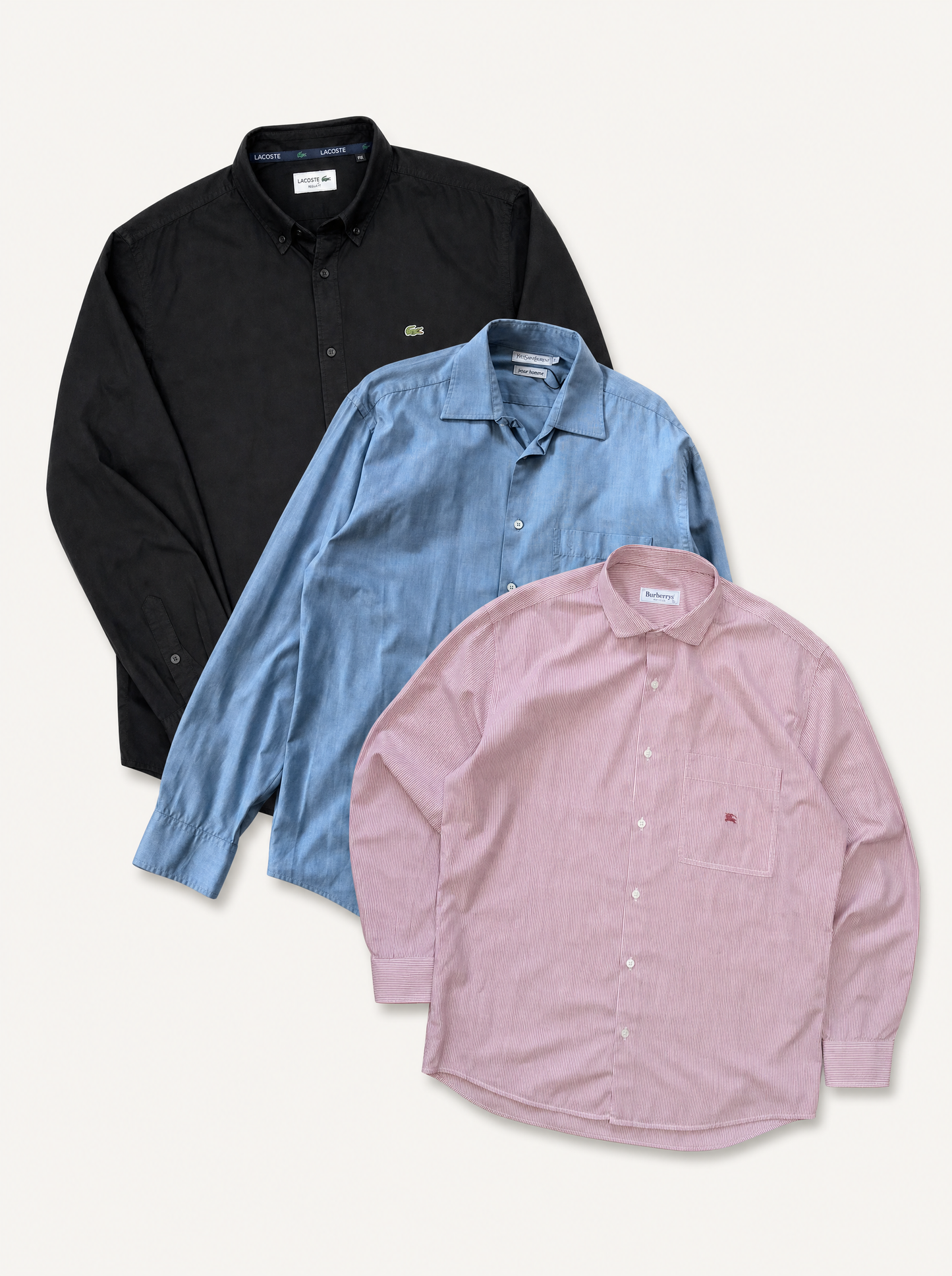 Camisas Harley Davidson, YSL, Burberry, Lacoste, Carhartt, Dickies y Patagonia