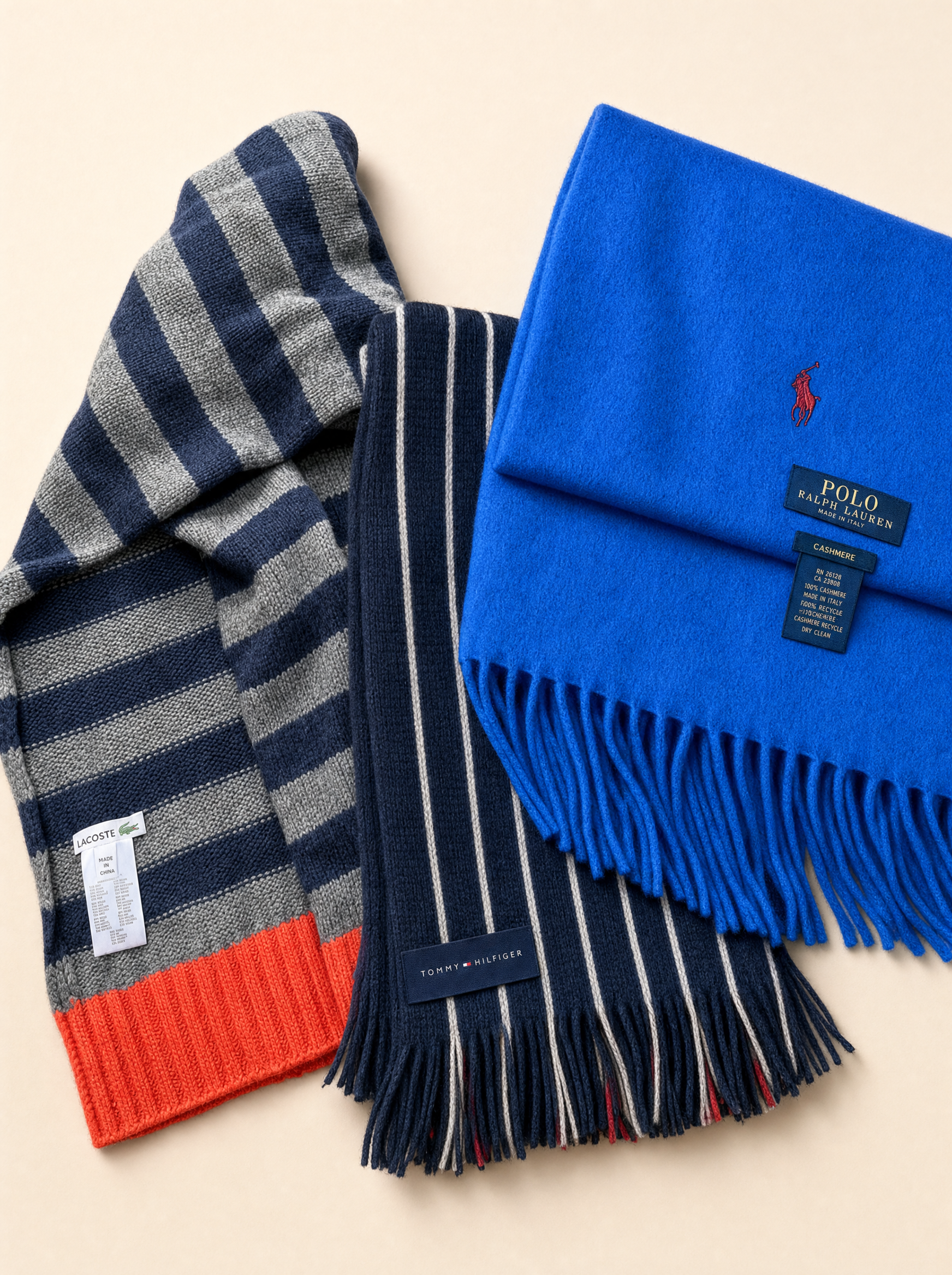 Bufandas Polo, Tommy Hilfiger y Lacoste