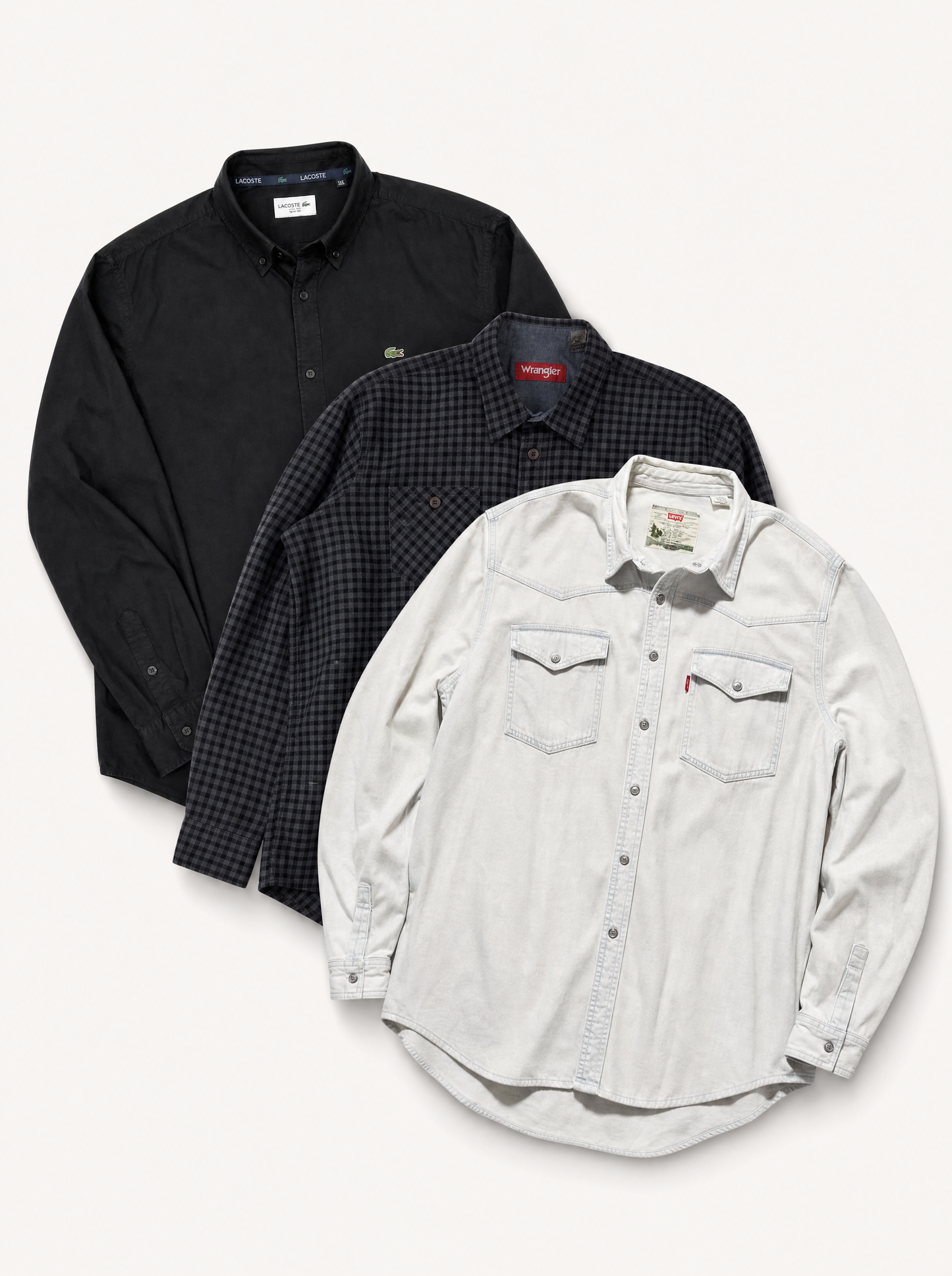 Camisas Nautica, Levi's, Lee, Wrangler, Tommy Hilfiger y Lacoste