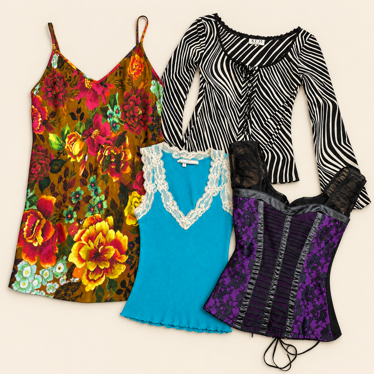 Lote de ropa Y2K vintage al por mayor: vestidos y tops estilo 2000